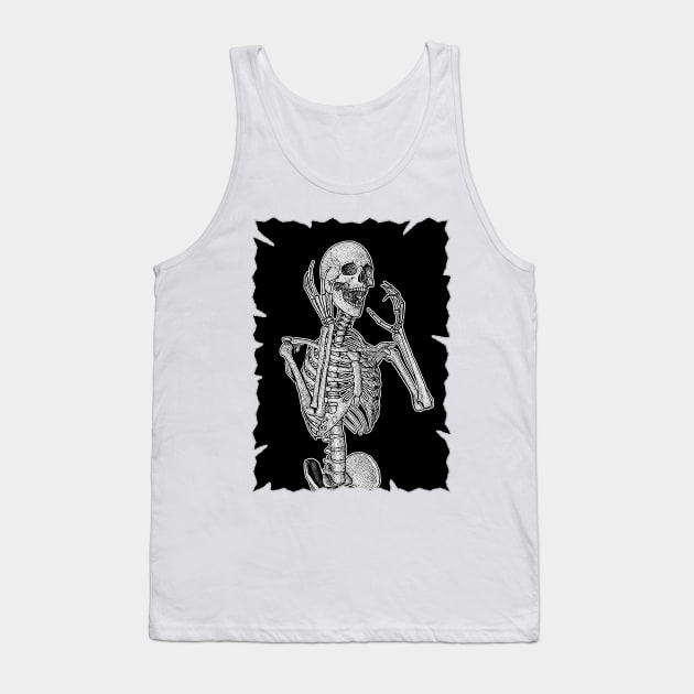 Skeleton screaming in horror Tank Top by EnriqueV242